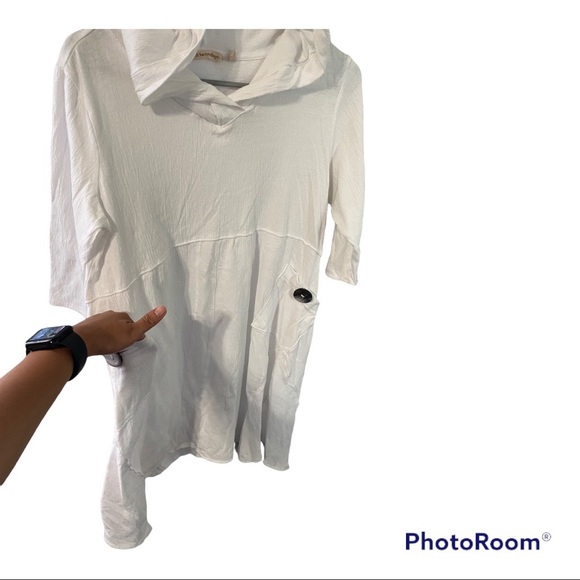Soft Surroundings White Hoddie Pullover  Lagunitas Dress. Size PS - Picture 6 of 11